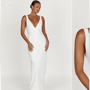 Meshki Maxi Dress With Cowl Back - White